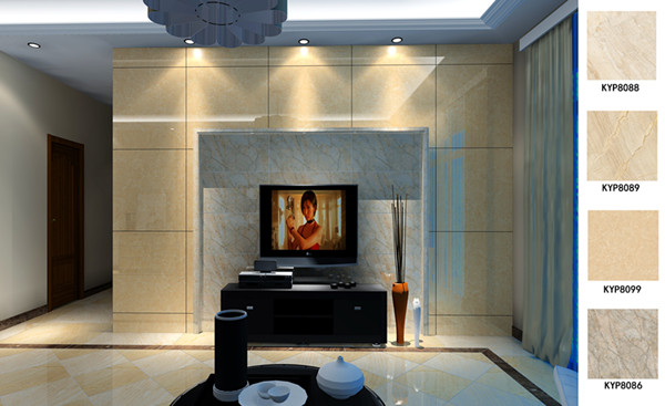 金艾陶瓷磚應用效果:佛山季園和府115方現(xiàn)代風格戶型裝修效果鑒賞
