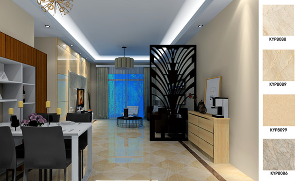 金艾陶瓷磚應用效果:佛山季園和府115方現(xiàn)代風格戶型裝修效果鑒賞
