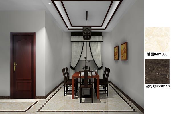 金艾陶瓷磚應(yīng)用效果:徐州開元翡翠灣G戶型裝修效果鑒賞