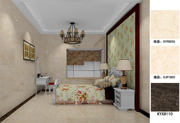 金艾陶瓷磚應用效果:徐州開元翡翠灣D戶型裝修效果鑒賞