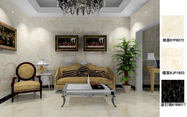 金艾陶瓷磚應(yīng)用效果:徐州開元翡翠灣E戶型裝修效果鑒賞