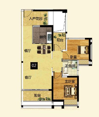 金艾陶家裝：佛山燈湖華府90㎡現(xiàn)代簡約裝修效果鑒賞