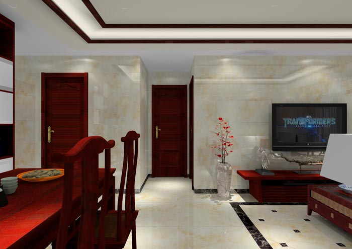 金艾陶家裝:佛山合景新鴻基·瀧景100㎡新中式裝修效果鑒賞