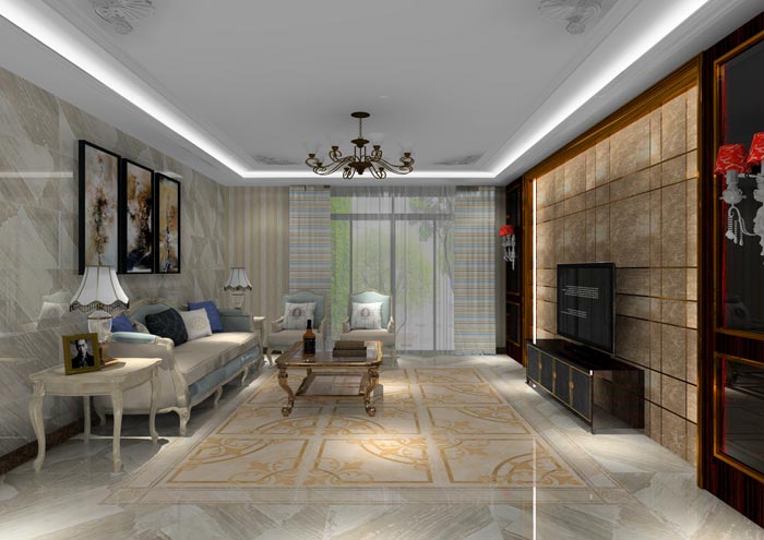 金艾陶家裝:佛山水悅龍灣141㎡簡(jiǎn)歐裝修效果鑒賞