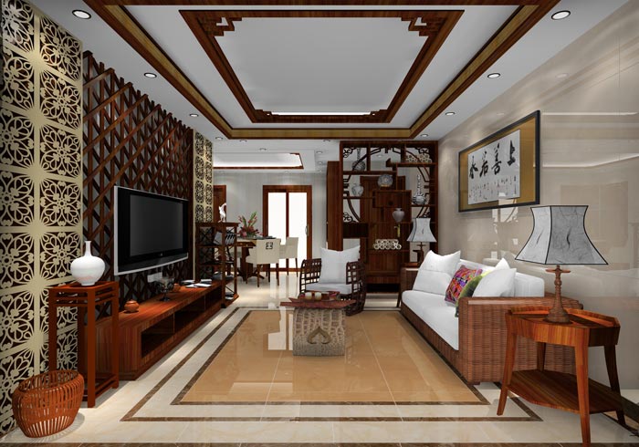金艾陶家裝:井岡山和諧家園安置小區(qū)130㎡中式風(fēng)格裝修鑒賞