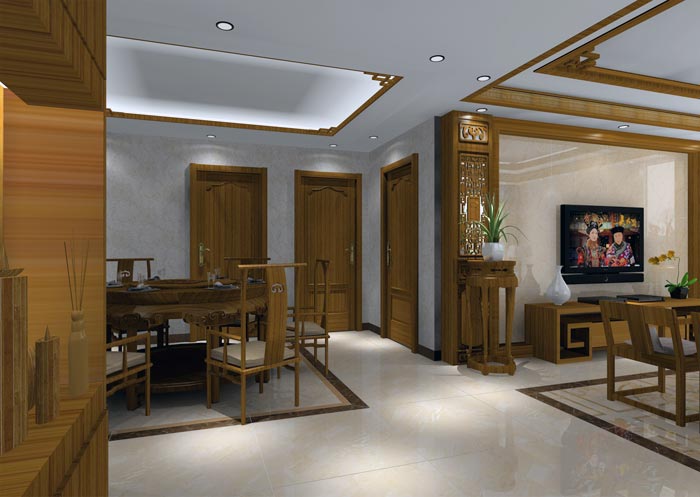 金艾陶家裝:井岡山和諧家園安置小區(qū)130㎡中式風格裝修鑒賞