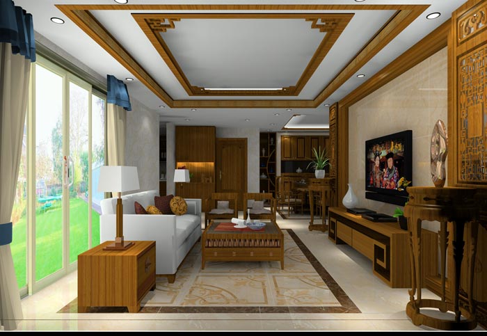 金艾陶家裝:井岡山和諧家園安置小區(qū)130㎡中式風格裝修鑒賞