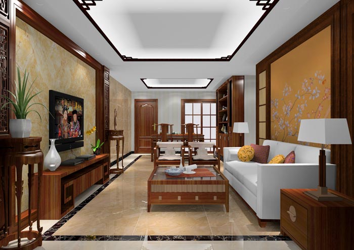 金艾陶家裝：佛山獅山上林苑90㎡中式風格裝修鑒賞