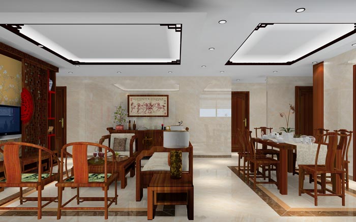 金艾陶家裝：佛山龍湖春江名城120㎡的中式風(fēng)格裝修鑒賞