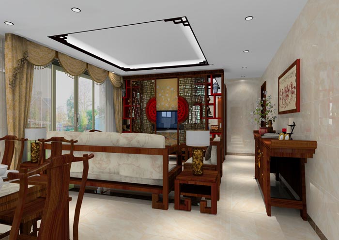 金艾陶家裝：佛山龍湖春江名城120㎡的中式風(fēng)格裝修鑒賞